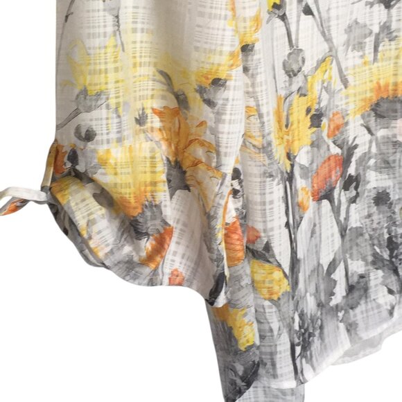 Alfred Dunner Shirt Womens XL White Floral Butterfly Button Front 3/4 Sleeve - Picture 5 of 16